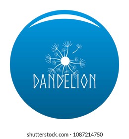 Blooming dandelion logo icon. Simple illustration of blooming dandelion vector icon for any design blue