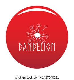 Blooming dandelion logo icon. Simple illustration of blooming dandelion vector icon for any design red