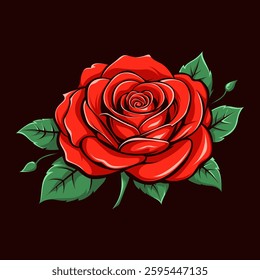 Blooming Deep Red Rose. Eternal Beauty