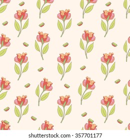 Blooming doodle flowers