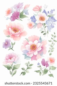 Blooming elegant floral design collection