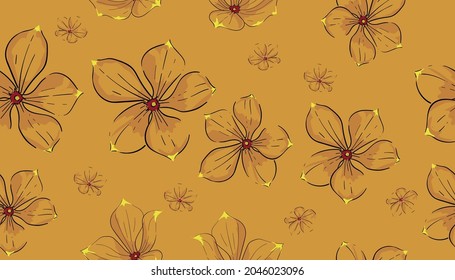 Blooming floral meadow seamless pattern. Plant background for fashion, wallpapers, print.Trendy floral design