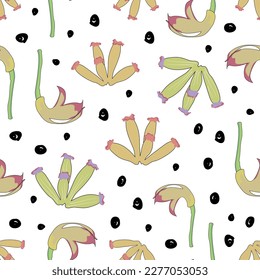 Blooming floral meadow seamless pattern. Plant background for fashion, wallpapers, print.Trendy floral design
