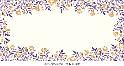 blooming floral wall art with tropical abstract composition.nature themed background for scrapbook and wedding invitation use

