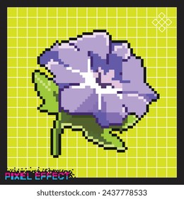 blooming flower art in 8 bit pixel style