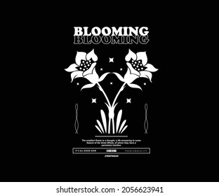 Blooming flower Graphic Design for T shirt  Street Wear and Urban Style