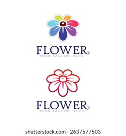 Blooming Flower Icon for Skincare and Herbal Packaging