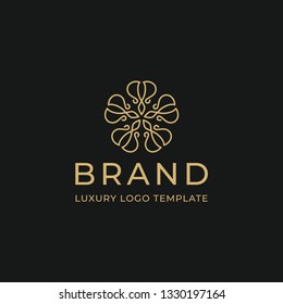 Blooming Flower Logo Illustration for Luxury Logo Stock