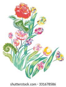 blooming flower painting