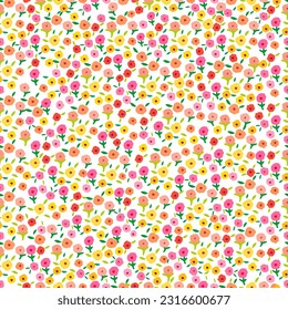 Blühendes Blumenmuster. Farbiges Blumenmuster Design.Design für Druck, Stoff Modemuster, Papier, Dekoration, Jahreszeit der Blume.