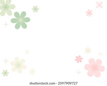 blooming flower pattern on white background
