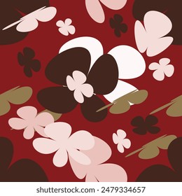 Blooming Flower Pattern With Simple Pretty, Little Floral Liberty Seamless Texture Background. Spring, Summer Romantic Blossom Flower Garden Seamless Pattern for Your Designs