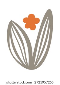 Flor florescendo planta boho elemento