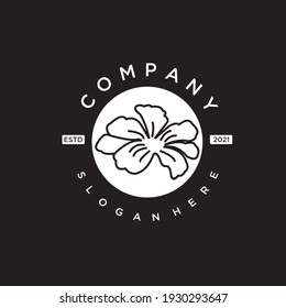 blooming flower silhouette logo design