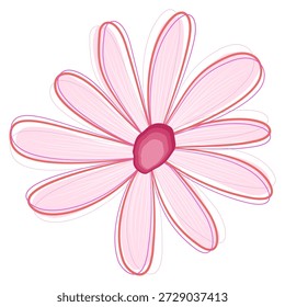 Flor floreciente con pétalos redondeados suaves, ilustrados en un estilo pastel suave para uso decorativo.