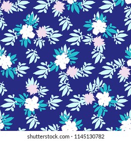Blooming Flowers Bouquets Seamless Pattern .Fashion Design 