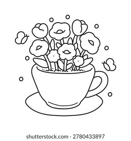 Blooming Flowers Inside Tea
