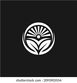 Blooming Flowers Leaf Eco Sun Natural Environment Logo Design Inspiration