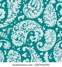 Blooming flowers and leaves, branches and twigs, swirls and floral adornment. Flourishing and blossom, foliage and spring flora. Seamless pattern, wallpaper print or background. Vector in flat style