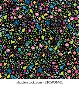 blooming flowers pattern, Seamless Floral Pattern in vector