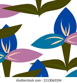 blooming flowers Realistic isolated seamless floral pattern on vintage background. Hand drawn wallpaper botanical print. vector illustration.