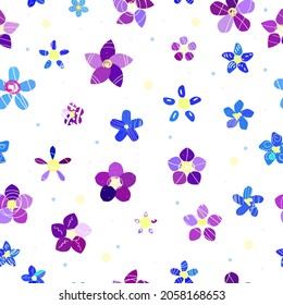 blooming flowers vector seamless pattern 