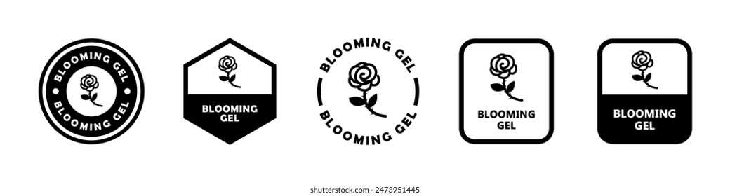 Blooming Gel - signo de Vector para la etiqueta de embalaje del producto.