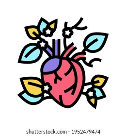 blühende Herzfarbe Symbol Vektorgrafik. Blühendes Herzzeichen. einzelne Symbolillustration
