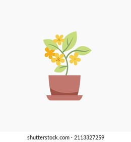 icono de la planta de la casa en flor - gráficos planos vectoriales simples
