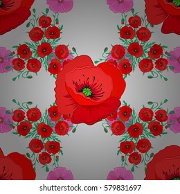 Blooming jungle. Motley vector illustration. Seamless exotic pattern with many varicolored tropical flowers on a gray background.