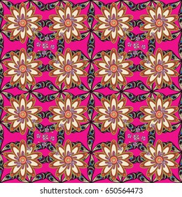 Blooming jungle. Motley vector illustration. Seamless exotic pattern with many tropical flowers.
