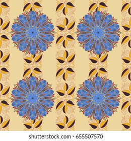 Blooming jungle. Motley vector illustration. Seamless exotic pattern with many tropical leaves.