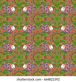 Blooming jungle. Motley vector illustration. Seamless exotic pattern with many tropical flowers.