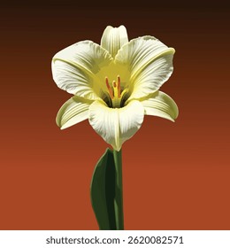 Lirio floreciente con la Imagen hermosa de la silueta del Vector del fondo  