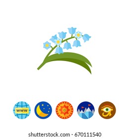 Blooming lily of valley icon