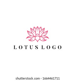 Blooming Lotus Flower Logo Spa Nature Health vector icon Illustration