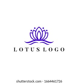 Blooming Lotus Flower Logo Spa Nature Health vector icon Illustration