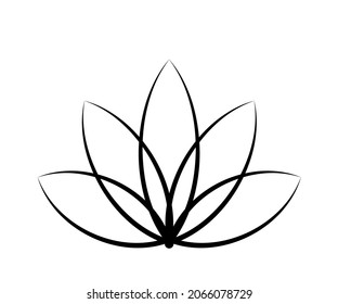 Blooming lotus on an isolated background. Symbol. Vector illustration.