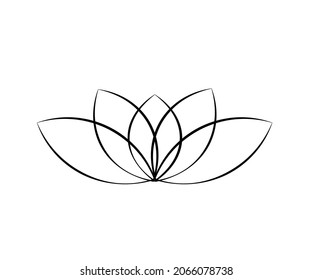 Blooming lotus on an isolated background. Symbol. Vector illustration.