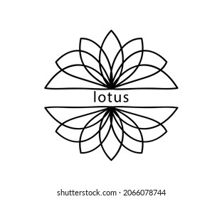 Blooming lotus on an isolated background. Symbol. Vector illustration.