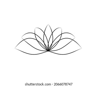 Blooming lotus on an isolated background. Symbol. Vector illustration.