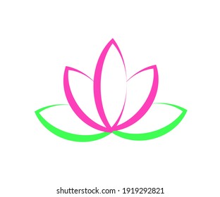 Blooming lotus on a white background. Symbol. Vector illustration.
