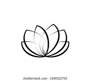 Blühender Lotus auf weißem Hintergrund. Symbol. Vektorgrafik.