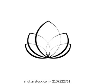 Blooming lotus on a white background. Symbol. Vector illustration.