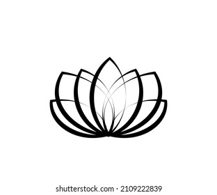 Blooming lotus on a white background. Symbol. Vector illustration.