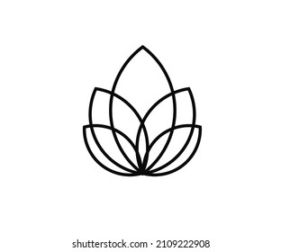 Blooming lotus on a white background. Symbol. Vector illustration.