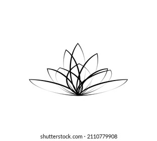 Blooming lotus on a white background. Symbol. Vector illustration.