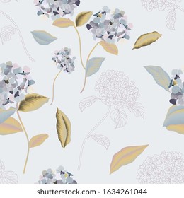 Flower Bell Seamless Pattern Branches Leaves Stock Illustration 1229698162