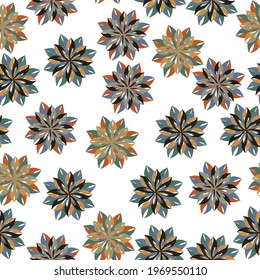 Blooming midsummer meadow seamless pattern. Vector flower seamless background. A lot of different flowers on the field.