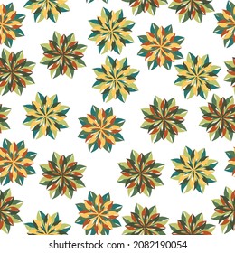 Blooming midsummer meadow seamless pattern. Liberty style millefleurs. A lot of different flowers on the field.